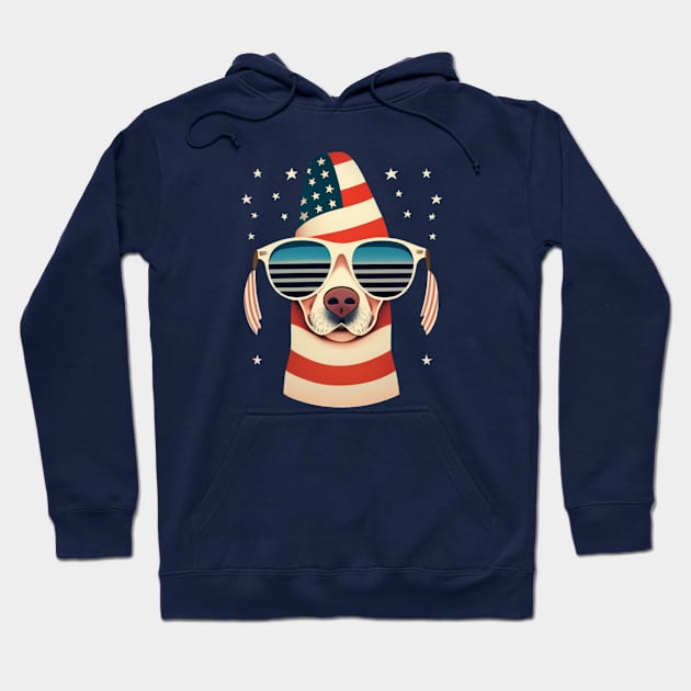 Dog With USA Flag Sunglasses Hoodie by SOS@ddicted